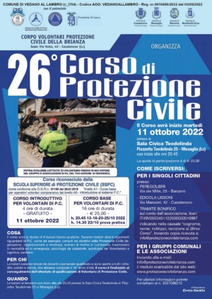 26° CORSO DI PROTEZIONE CIVILE